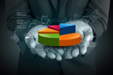 işadamı dijital grafik ile çalışma