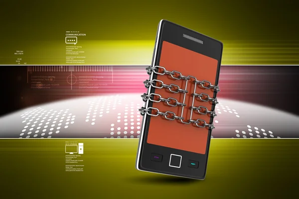 Smart phone in chain — Stock Photo, Image