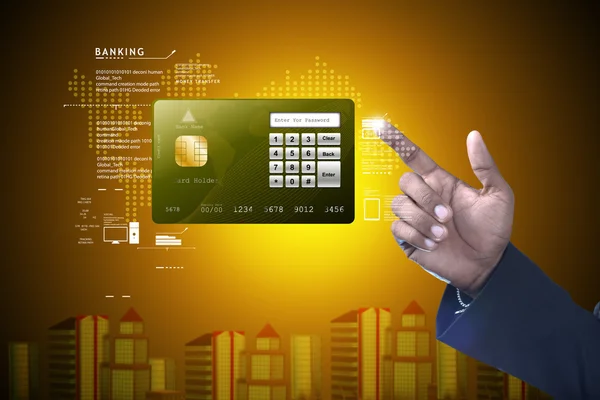 Businessman showing credit card — Stock Photo, Image