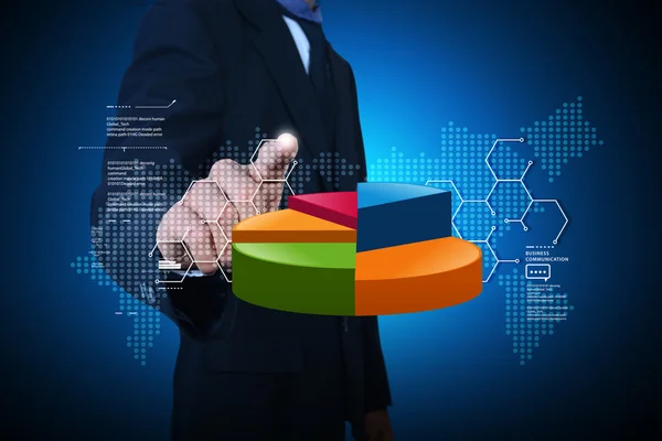 işadamı dijital grafik ile çalışma