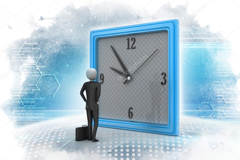 Images man watching clock Man watching the clock — Stock Photo