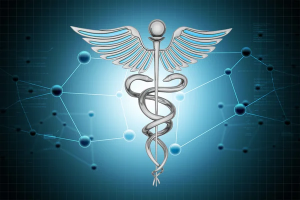 Dna and caduceus sign — Stock Photo, Image