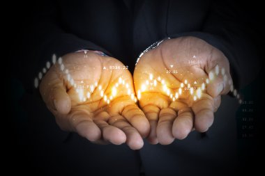 Hisse senedi grafiği işadamı tutar