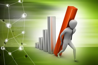 Diyagramın sütun taşıyan işadamı