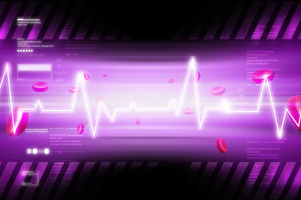 Heart monitor med elektrokardiogram — Stockfoto
