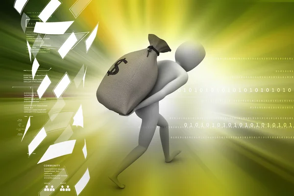 Businessman with money bag — Stock Photo, Image
