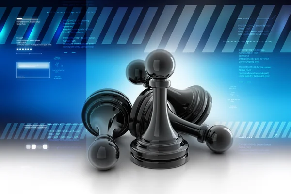 Group of Black pawns — Stock Photo, Image