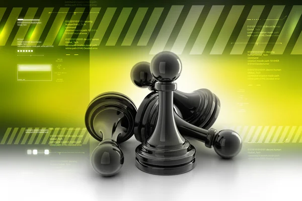 Group of Black pawns — Stock Photo, Image