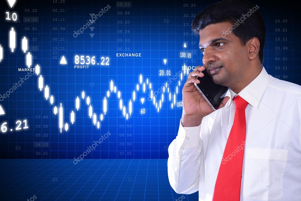 Businessman and stock chart