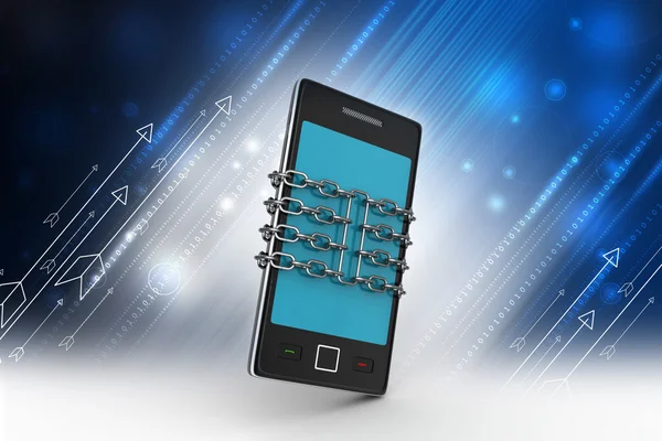 Smart phone in chain — Stock Photo, Image