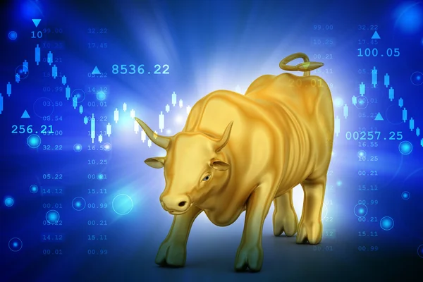 Finans simgesi boğa ile yatırım