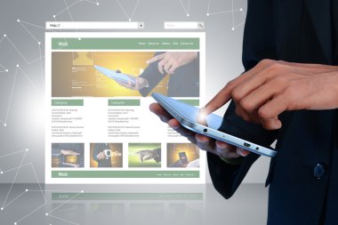 Businessman holding tablet pc