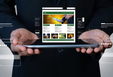 Businessman holding tablet pc