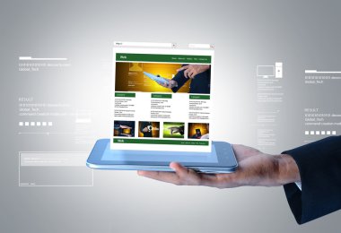 Businessman holding tablet pc