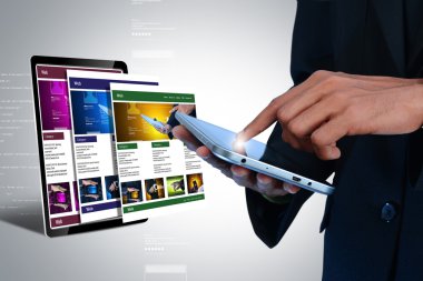 Businessman holding tablet pc