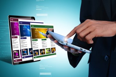 Businessman holding tablet pc