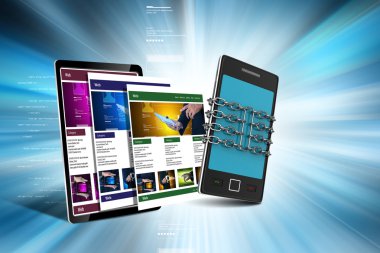 Akıllı telefon zinciri içinde kilitli