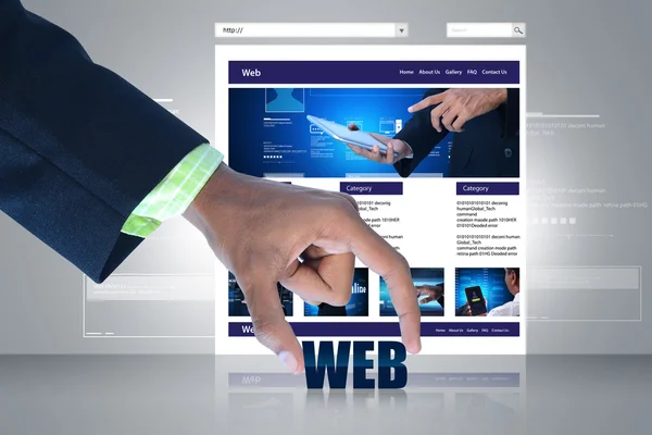 Empresario y palabra WEB — Foto de Stock