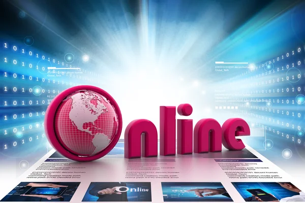 On-line woord met globe. — Stockfoto