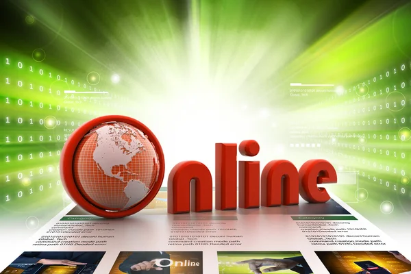 On-line ord med globe. — Stockfoto