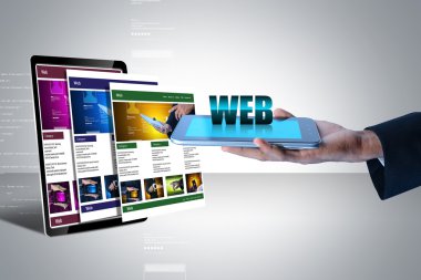 Businessman holding tablet pc