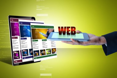 Businessman holding tablet pc