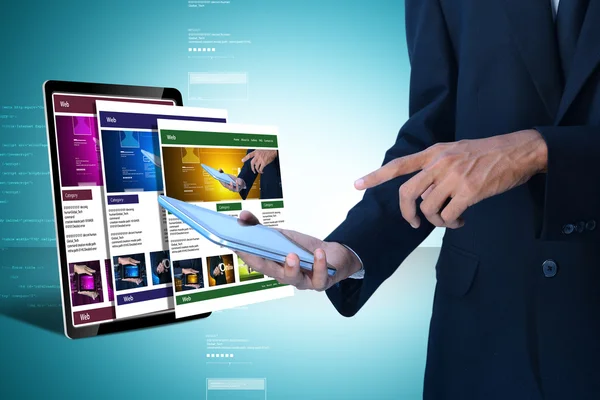Businessman holding tablet pc