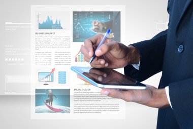 işadamı ve tablet pc