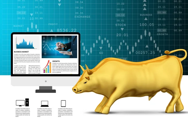Obchodní golden bulls — Stock fotografie