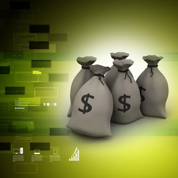 Money bags with dollar signs — Stock Photo, Image