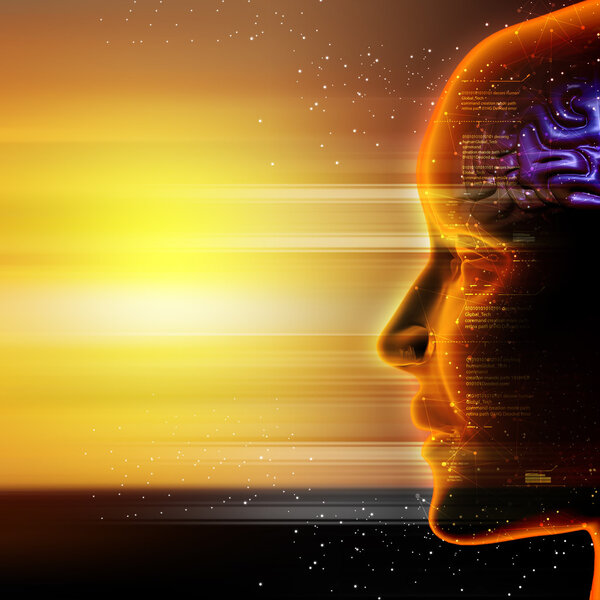 Мозг в голове человека
