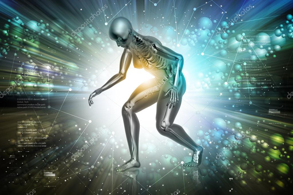 Futuristic body Human body on futuristic background — Stock Photo