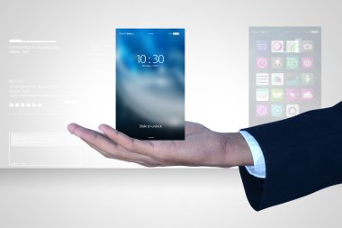 İşadamı holding futuristik bir arayüze