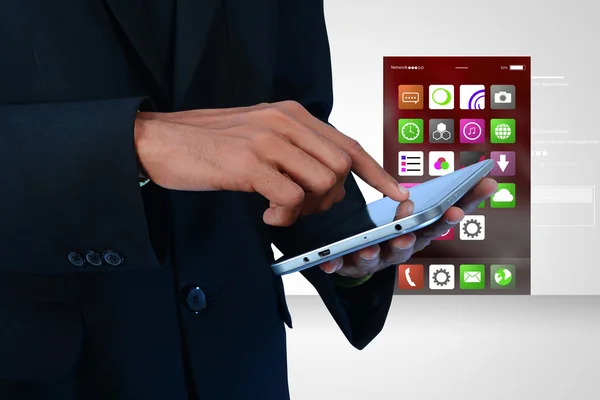 Businessman using tablet pc — Stock Photo, Image