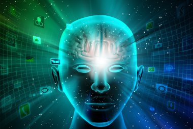 İnsan kafa fütüristik tasarımı