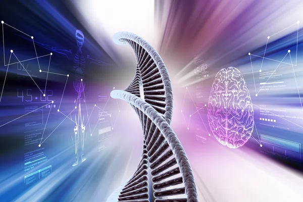 Model of twisted chrome DNA chain — Stock Photo, Image