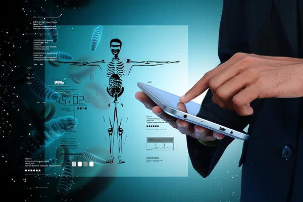 Man working with medical interface — Stock Photo, Image