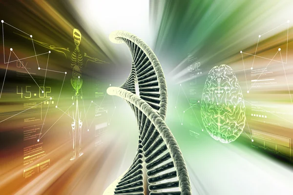 Model of twisted chrome DNA chain — Stock Photo, Image