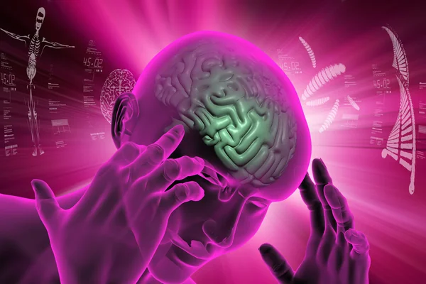 İnsan kafası beyinde — Stok fotoğraf