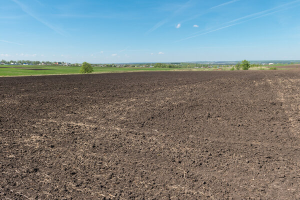 вспаханное поле летом