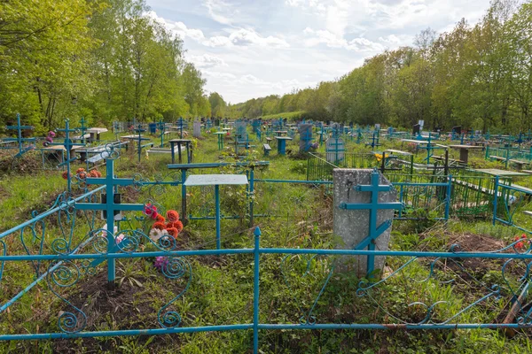 Старое православное кладбище в лесу — стоковое фото