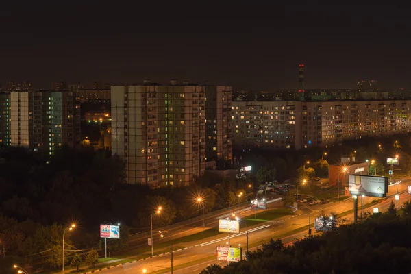 Night street photography from Vladykino subway station in Moscow — Stock Photo, Image