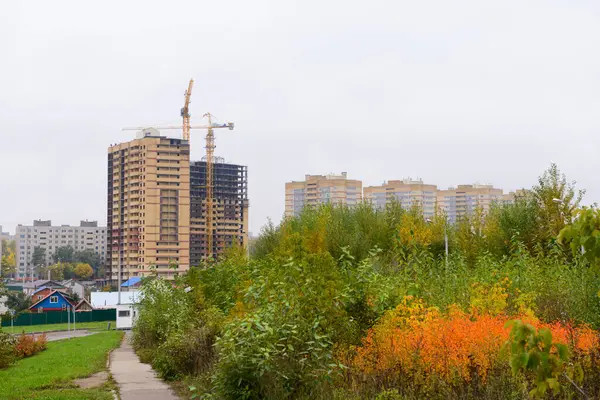 September 2016 Bouw Van Een Monolithisch Stenen Huis Met Meerdere — Stockfoto