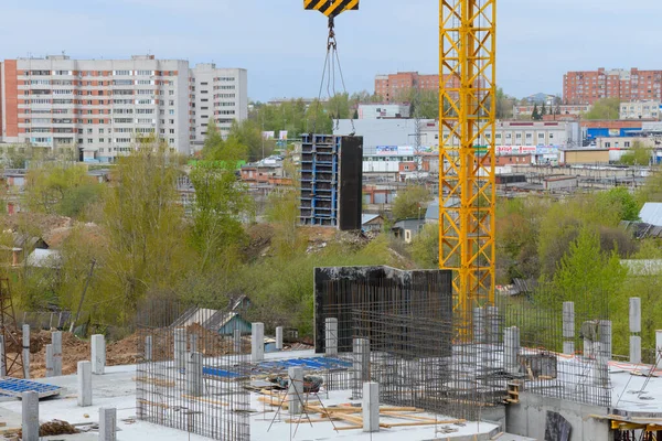 Mayo 2017 Construcción Una Casa Ladrillo Monolítico Residencial Varios Pisos — Foto de Stock