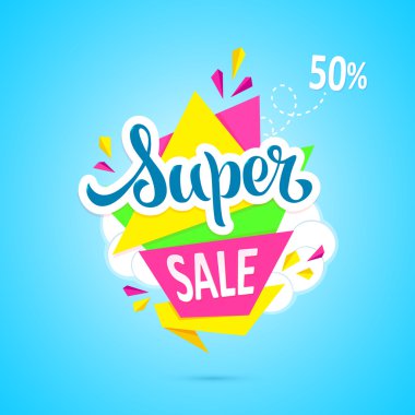 Süper satış, Banner tasarımı indirim afiş