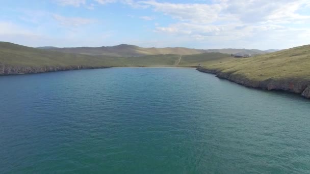 Lago Baikal. Isla Olkhon. sondeo aéreo — Vídeos de Stock