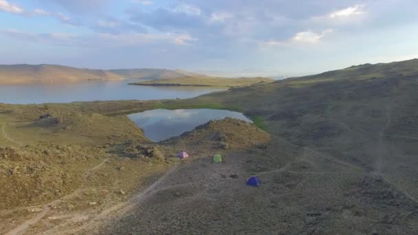 Lago Baikal. Ilha Olkhon. Inquérito aéreo — Vídeo de Stock