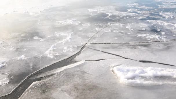 Vinter Närbild Rör Sig Nära Stranden — Stockvideo