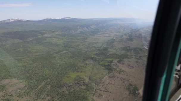 Blick Aus Dem Hubschrauber Sommernachmittag Baikal — Stockvideo