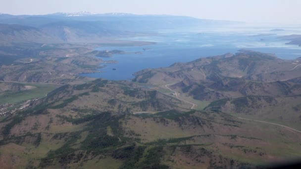 夏天下午从直升机上看到的 贝加尔湖 — 图库视频影像